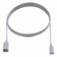 BACHMANN Câble prolongateur H05VV-F 3G0,75mm² , C14 / C13 , gris, 2 m