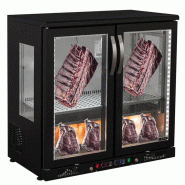 Cave de maturation dry-aging - 270 L - 2 portes vitrées - Noir | GGM Gastro