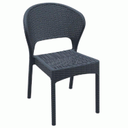 Chaise empilable d'extérieur en résine Daytona coloris gris foncé