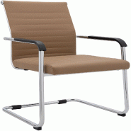 CLP Chaise cantilever Hakon aspect cuir Métal HBT: 90x55x62 cm Marron clair - marron métal 327801