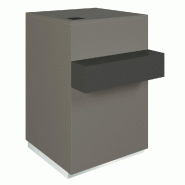 Comptoir Cage anthracite repose sac noir 1 tiroir 1 tablette 60x60/76x93cm