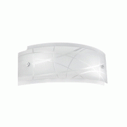 Gea Luce Applique Nereide 35X14Cm En Verre Satiné Sérigraphié Blanc 2Xe14, Applique Moderne Avec Socle Chromé, Max 2X28W - blanc 8000000085818