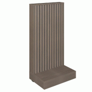 Gondole simple face Vertigo T03 MDF noir et noyer foncé 64x44x125cm
