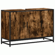 Helloshop26 - Armoire de lavabo rétro élégante salle de bain 90 x 33 x 60 cm grand espace de rangement style industriel en bois 02_0049659 - métal