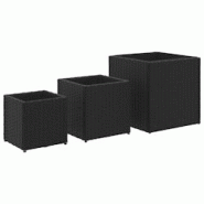 Helloshop26 - Jardinière bac lit surélevé plantes fleurs jardin terrasses d'extérieur 3 pcs résine tressée noir 02_0038887 - 3000218088705 Helloshop26 - Jardinière bac lit surélevé plantes fleurs jardin terrasses d'extérieur 3 pcs résine tressée noir 02_0038887 - 3000218088705