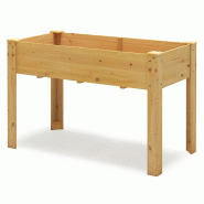Helloshop26 - Jardinière surélevée en bois 120 x 60 x 82 cm drainage optimal ergonomique ambiance rustique en bois naturel 20_0012204 - 3000227117106