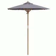 Helloshop26 - Parasol de jardin rond pratique avec poteau détachable 270 x 260 cm style épuré en bambou gris foncé 02_0058246 - gris 3000240478895