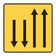 Panneau de voirie temporaire KD9 ex3 - Changement de chaussée ou de trajectoire - Signalisation temporaire Panneau de voirie temporaire KD9 ex3 - Changement de chaussée ou de trajectoire - Signalisation temporaire
