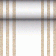 Papstar Chemin de table, aspect tissu, mélange PV-Tissue ROYAL Collection 24 m x 40 cm sand Lines - marron multi-matériau 88756