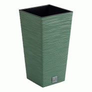 Prosperplast - Jardinière vert terre avec réserve d’eau, collection FURU - 29,5x29,5x55 cm, capacité de 14 L - vert plastique polypropylène ZA5290