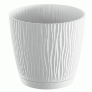 Prosperplast - Pot SANDY P - 28,2x28,2x26 cm, coloris Blanc - blanc plastique polypropylène ZA3953