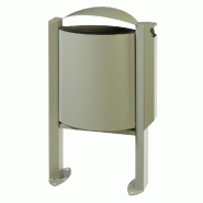 ROSSIGNOL Corbeille sur pied arkea - 40 L - avec cendrier 3l - gris ciment ROSSIGNOL Corbeille sur pied arkea - 40 L - avec cendrier 3l - gris ciment