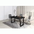 SKRAUT HOME - TABLE À MANGER, MEUBLE SALLE À MANGER, 140X90X74CM, POUR 6 PERSONNES, MEUBLES DE SALON, STYLE INDUSTRIEL, NOIR