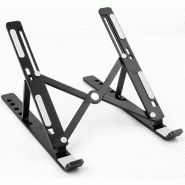 Support pour Ordinateur Portable TOJ - Support de Tablette Réglable - Léger et Ergonomique - De 10 à 17 Pouces - Noir - noir aluminium 8720211260803