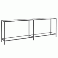 Table console Transparent 220x35x75,5 cm Verre trempé Modèle Atlas Classique - 331710