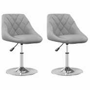 VidaXL Chaises pivotantes à manger lot de 2 Gris clair Velours Modèle Vega Core - 335283