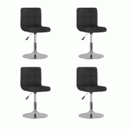 VidaXL Chaises pivotantes à manger lot de 4 Noir Tissu Modèle Montmartre Élite - 3087454
