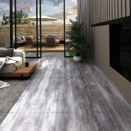 Vidaxl planches de plancher pvc non auto-adhésif 5,26 m² gris bois mat 146608
