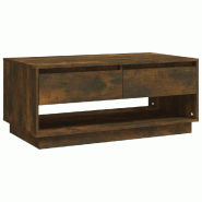 VidaXL Table basse Chêne fumé 102,5x55x44 cm Bois d'ingénierie Modèle Horizon Royale - 812978