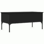 VidaXL Table basse noir 100x50x45 cm bois d'ingénierie et métal Modèle Élégia Design - 845411