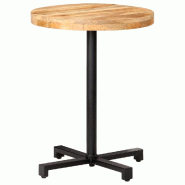 VidaXL Table de bistro Ronde Ø60x75 cm Bois de manguier brut Modèle Sirius Moderne Plus - marron 320265