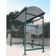 Abri bus eco / structure en acier / bardage en verre securit / avec banquette / 300 x 140 cm