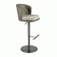 AC ANGEL CERDA Angel Cerdá Tabouret pivotant en tissu vert foncé et blanc et similicuir vert olive 4228C 49 x 56 x 82 - vert polyester 8435631044710