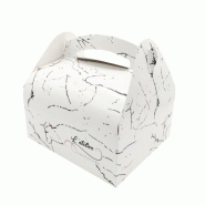 Boîte patissière décor Atelier Signature à poignée 180x160x70mm par 400 pièces JORIDEAL - blanc en carton 3519400541886