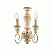 Bonetti Illumina Cascina Applique En Bois Et Fer Blanc Et Tourterelle 2 Lumières .25 P.18 Bl265-Ap2-Bt - marron 8050713217884