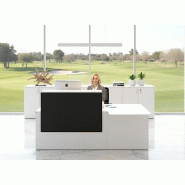 Bureau d'accueil Pano avec partie PMR - Ofitres - 160, Blanc, Noir mat - L3686_0