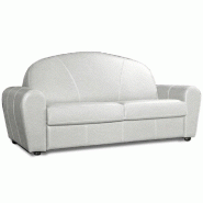 CANAPÉ LIT CLUB DELUXE CONVERTIBLE EXPRESS 120 CM SOMMIER LATTES CUIR BLANC CASSÉ MATELAS 16 CM