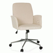 Chaise de bureau / Chaise pivotante / Chaise coque SOLAO CORD tissu beige hjh OFFICE - beige plastique 621983