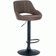 CLP Tabouret de bar Milet en Tissu et Pied métal Marron/Noir - marron textile 321288 CLP Tabouret de bar Milet en Tissu et Pied métal Marron/Noir - marron textile 321288