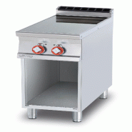 Cuisinière vitrocéramique triphasée sur compartiment ouvert. Structure en acier inoxydable. Dimensions 40x90 h90 cm. Modèle PCC-94ET - 1978