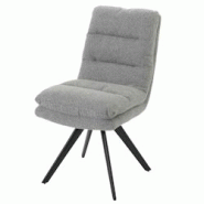 Décoshop26 - Chaise de salle à manger x1 rotatif en tissu bouclé gris clair rembourrage épais coins arrondis 04_0006279 - gris 3000261684855 Décoshop26 - Chaise de salle à manger x1 rotatif en tissu bouclé gris clair rembourrage épais coins arrondis 04_0006279 - gris 3000261684855