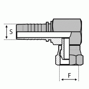 Embouts DIN Série S - Forte - Cône 24° - Femelle O-ring - 90° Compact (DKOS-K90) - SFCASC90620