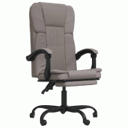 Helloshop26 - Chaise fauteuil siège pivotante de inclinable de bureau informatique étude tissu taupe 02_0024276 - métal 3000215349755