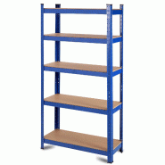 Helloshop26 - Étagère de rangement métallique 75 x 30 x 150 cm pour charges lourdes et gain de place moderne en acier bleu 20_0012059 - bleu métal