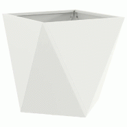 Helloshop26 - Jardinière moderne extérieur jardin 50 x 50 x 50 cm avec base stable design épuré en acier blanc 02_0053078 - blanc acier 3000237747171