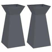 Helloshop26 - Lot de 2 jardinières à pilier modernes extérieures 35 x 35 x 73 cm idéal pour fleurs en matériau durable anthracite 02_0052401 - 30