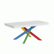 Itamoby Table Extensible 90X140/244 Cm Volantis Premium Structure Frêne Blanc 4/B - blanc 8050598101599
