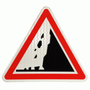 Panneau de danger A19 - Risque de chute de pierres - Normes NF et CE - Fabrication française Panneau de danger A19 - Risque de chute de pierres - Normes NF et CE - Fabrication française