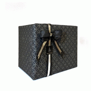Papier cadeau noir mat ronds et étoiles argent 0,70x50m
