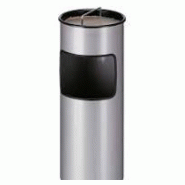 Poubelle cendrier ronde Pradet - acier thermolaqué avec liner galvanisé 12,5L - Disponible en métal ou inox_1