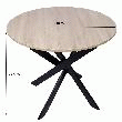 SKRAUT HOME - TABLE à MANGER RONDE FIXE, MODèLE ZEN, 90X90X77CM, POUR 4 CONVIVES, COULEUR CHêNE, PIEDS MéTALLIQUES COULEUR NOIR LAQUé MAT
