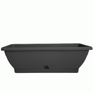 Veca Jardinière de balcon Venise avec récupérateur d'eau 60 cm anthracite - gris 8006839022529