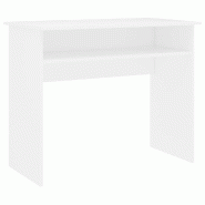 VidaXL Bureau Blanc 90x50x74 cm Bois d'ingénierie Modèle Nova Chic - blanc 801170
