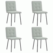 VidaXL Chaises à Manger Lot De 4 Gris Clair Velours - gris 8721158566027 VidaXL Chaises à Manger Lot De 4 Gris Clair Velours - gris 8721158566027