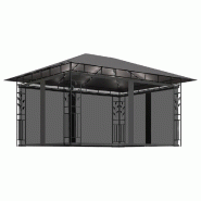 VidaXL Tonnelle avec moustiquaire et lumières LED 4x3x2,73m Anthracite Modèle Vega Master Studio - noir 3070317
