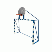 2 Buts Panier Mini Basket-Hand antivandalisme - Filets inclus - DR101 + DR200 - 3,16 x 0,94 x 3,35 m - 150 kg - Acier peint à la poudre et galvanisé